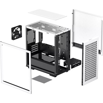DeepCool CH370 WH táp nélküli ablakos MT Mini Tower számítógépház fehér