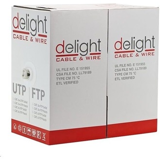 Delight CAT6 FTP adatkábel 305m szürke CCA, fali
