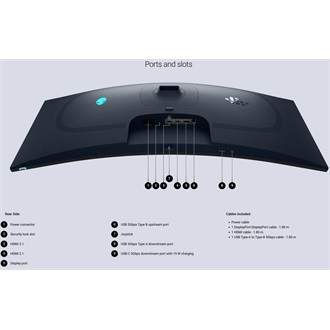 Dell Alienware 34 AW3425DW 34.2" ívelt Quantum Dot OLED gaming monitor fekete 240Hz G-Sync / FreeSync Premium Pro (USB-C