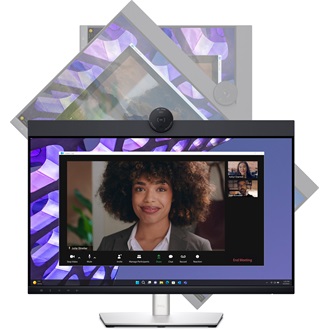 Dell P2424HEB Video Conferencing 23.8" IPS LED monitor fekete-ezüst (webcam: 4MP; USB-C: 90W)