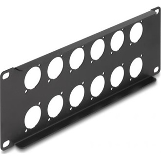 Delock 10  D-típusú patch panel 12 portos 2U fekete