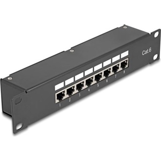 Delock 10  Kapcsolókészülékes patch panel 8 porttal Cat.6
