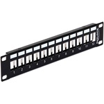 Delock 10" Keystone Patch Panel 12 port fekete
