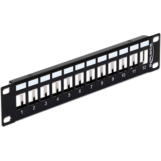 Delock 10" Keystone Patch Panel 12 port fekete