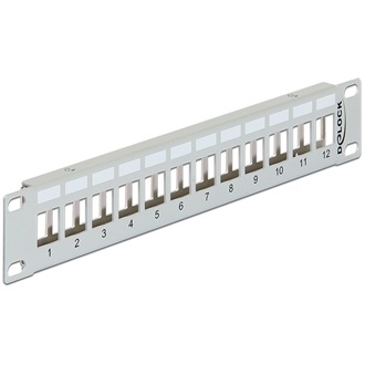 Delock 10" Keystone Patch Panel 12 port szürke