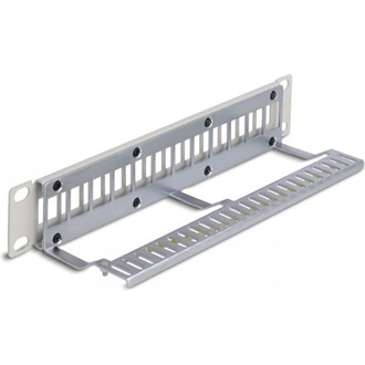 Delock 10  Keystone patch panel 12 porttal és tehermentesítővel 1U szürke