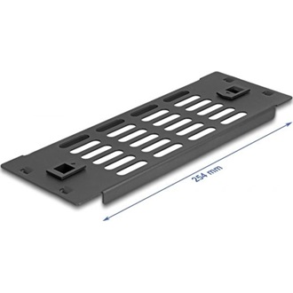 Delock 10  hálózati kabinet panel szellőző nyílásokkal eszköz nélkül beszerelhető 2U fekete