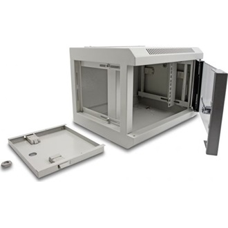 Delock 10  hálózati szekrény üvegajtóval 4U szürke