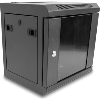 Delock 10  hálózati szekrény üvegajtóval 6U fekete