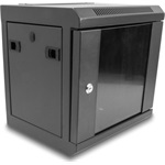 Delock 10  hálózati szekrény üvegajtóval 6U fekete