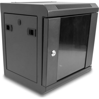 Delock 10  hálózati szekrény üvegajtóval 6U fekete