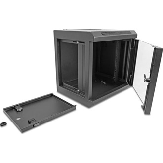 Delock 10  hálózati szekrény üvegajtóval 6U fekete