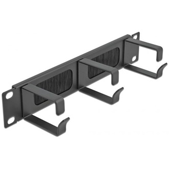 Delock 10? kábelrendező fésűs panel, 3 hurokkal 1U, fekete