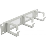 Delock 10" kábelrendező fésűs panel, 3 hurokkal 1U, szürke