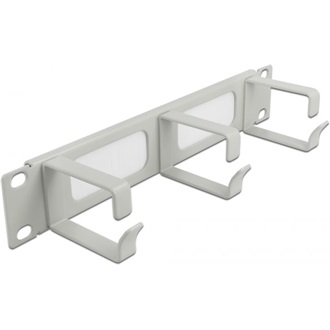 Delock 10" kábelrendező fésűs panel, 3 hurokkal 1U, szürke