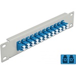 Delock 10  üvegszálas patch panel 12 portos LC Duplex kék 1U szürke