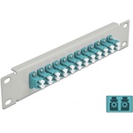 Delock 10  üvegszálas patch panel 12 portos LC Duplex vízkék 1U szürke