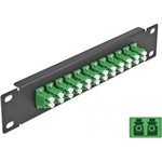 Delock 10  üvegszálas patch panel 12 portos LC Duplex zöld 1U fekete