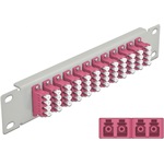 Delock 10  üvegszálas patch panel 12 portos LC Quad ibolya 1U szürke