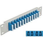 Delock 10  üvegszálas patch panel 12 portos LC Quad kék 1U szürke