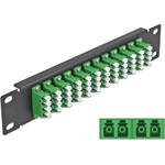 Delock 10  üvegszálas patch panel 12 portos LC Quad zöld 1U fekete