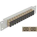 Delock 10  üvegszálas patch panel 12 portos SC Duplex bézs 1U szürke