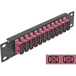 Delock 10  üvegszálas patch panel 12 portos SC Duplex ibolya 1U fekete