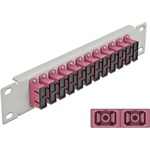 Delock 10  üvegszálas patch panel 12 portos SC Duplex ibolya 1U szürke