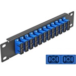 Delock 10  üvegszálas patch panel 12 portos SC Duplex kék 1U fekete