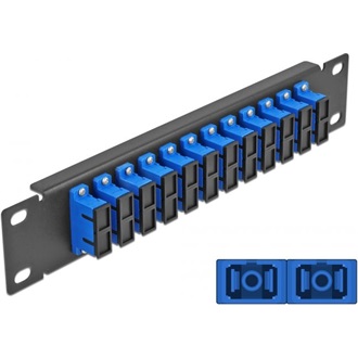 Delock 10  üvegszálas patch panel 12 portos SC Duplex kék 1U fekete