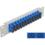 Delock 10  üvegszálas patch panel 12 portos SC Duplex kék 1U szürke