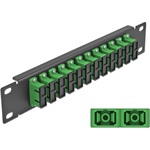 Delock 10  üvegszálas patch panel 12 portos SC Duplex zöld 1U fekete