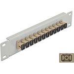 Delock 10  üvegszálas patch panel 12 portos SC Simplex bézs 1U szürke