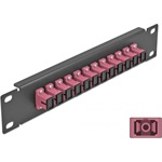 Delock 10  üvegszálas patch panel 12 portos SC Simplex ibolya 1U fekete
