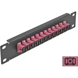 Delock 10  üvegszálas patch panel 12 portos SC Simplex ibolya 1U fekete