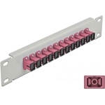 Delock 10  üvegszálas patch panel 12 portos SC Simplex ibolya 1U szürke