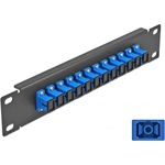 Delock 10  üvegszálas patch panel 12 portos SC Simplex kék 1U fekete