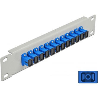 Delock 10  üvegszálas patch panel 12 portos SC Simplex kék 1U szürke