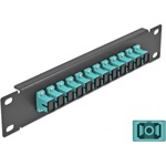Delock 10  üvegszálas patch panel 12 portos SC Simplex vízkék 1U fekete