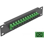 Delock 10  üvegszálas patch panel 12 portos SC Simplex zöld 1U fekete