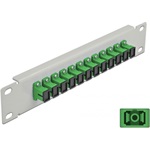 Delock 10  üvegszálas patch panel 12 portos SC Simplex zöld 1U szürke