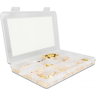 Delock 120 darabos krimp doboz 50 Ohm SMA, SMB és RP-SMA csatlakozókkal