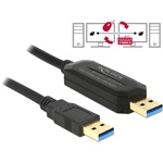 Delock USB-A 3.0 - USB-A 3.0 M/M adatkábel 1.5m fekete Data Link + KM
