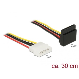 Delock Molex Power 4pin -> SATA Power 15pin M/F tápkábel 0.3m