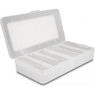 Delock 196 db. áttetsző, 2:1 zsugorodási arányú hőre zsugorodó tömlő rekeszes tároló dobozban