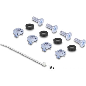 Delock 19  16 portos fekete Keystone Patch Panel 1U