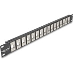 Delock 19  16 portos fekete Keystone Patch Panel 1U