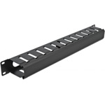 Delock 19?, 1U magas, 2 nyílásos, fekete kábelrendező elem