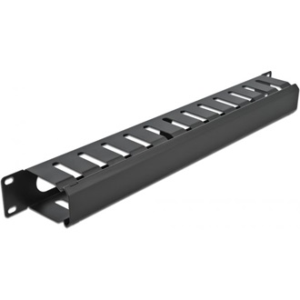 Delock 19?, 1U magas, 2 nyílásos, fekete kábelrendező elem