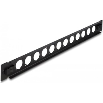 Delock 19  D-típusú patch panel 12 porttal eszköz nélkül szerelhető fekete